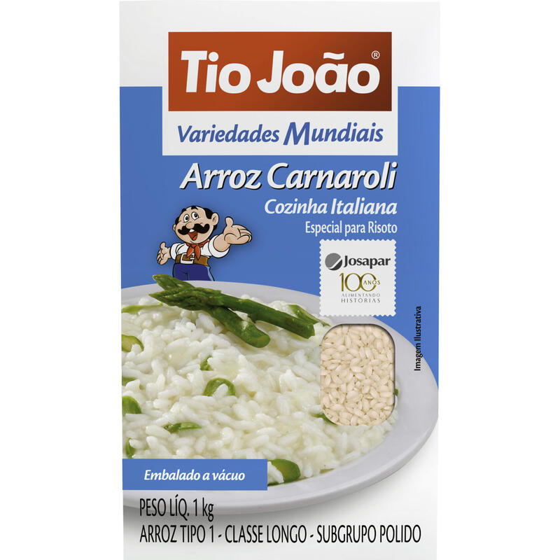 Arroz Cozinha Italiana Tipo 1 Canaroli TIO JOÃO Caixa 1kg