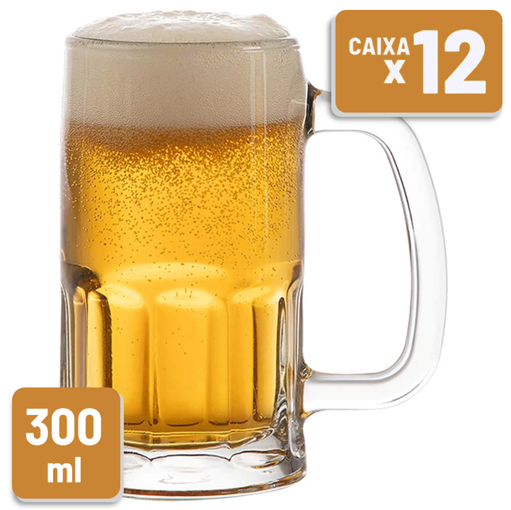 Caneca Lunita Libbey Vidro 300ml Caixa c/ 12 Un