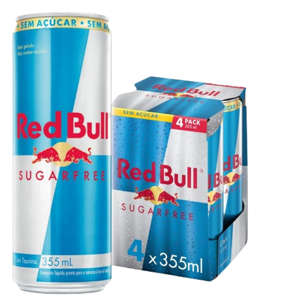 Energético Sem Açúcar Red Bull Energy Drink Sugarfree, 355 ml