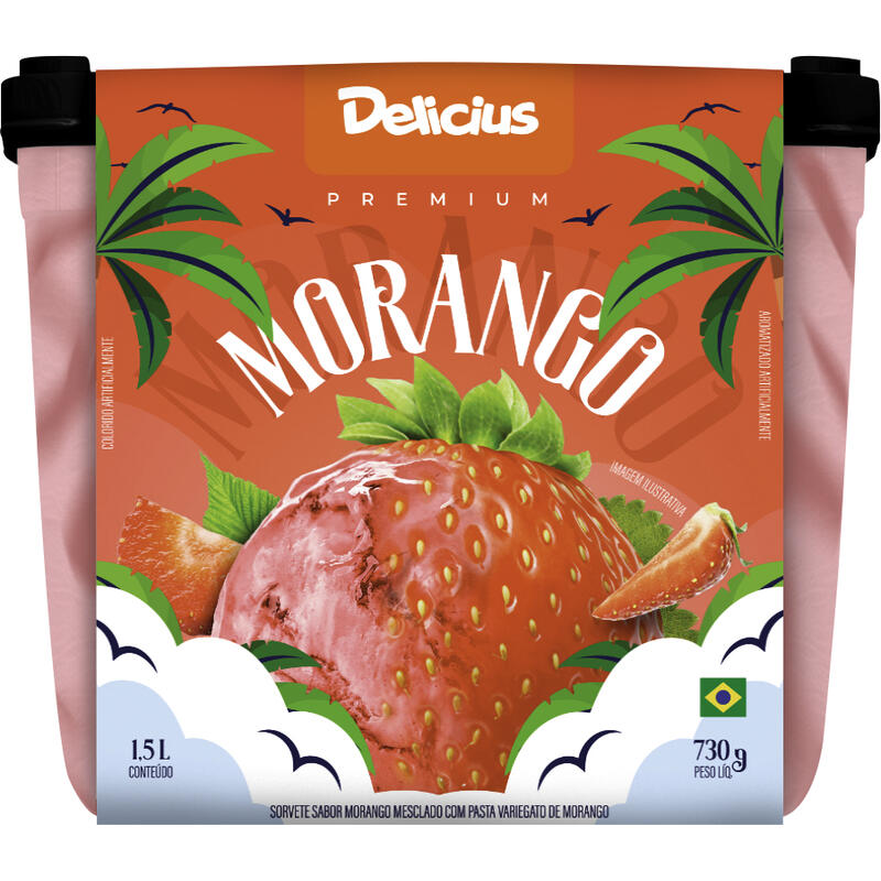 Sorvete Delicius Morango 1,5L