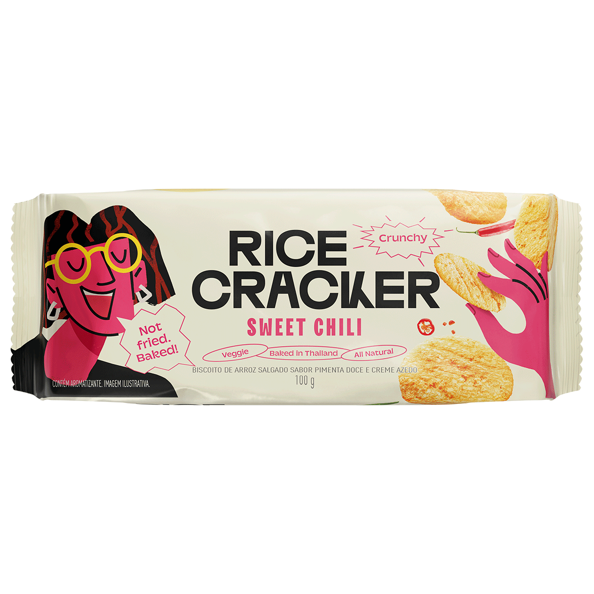 Biscoito Rice Cracker Sweet Chili 100g
