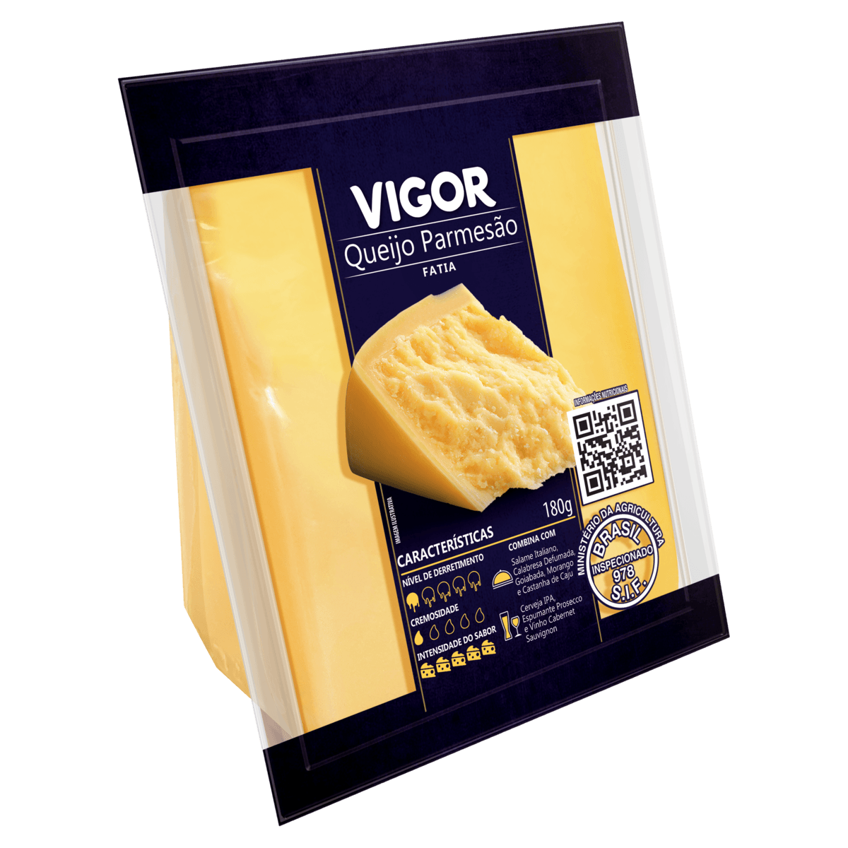 Queijo Parmesão Fatiado Vigor 180g