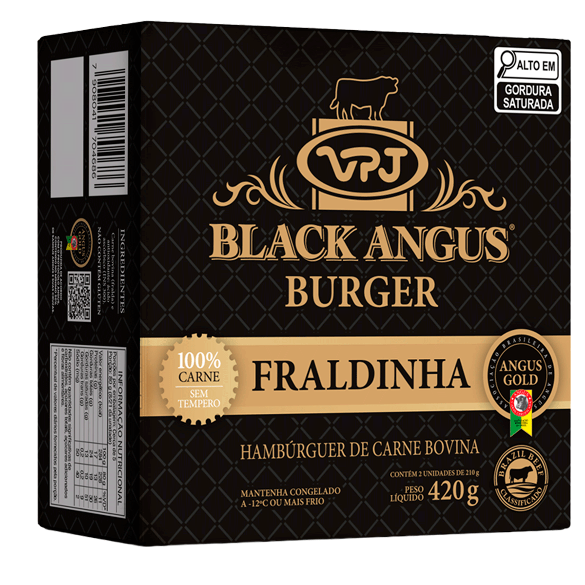 Hambúrguer Fraldinha Black Angus 420g VPJ