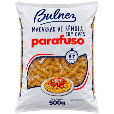 Macarrão Parafuso Bulnez Sêmola com Ovos 500g