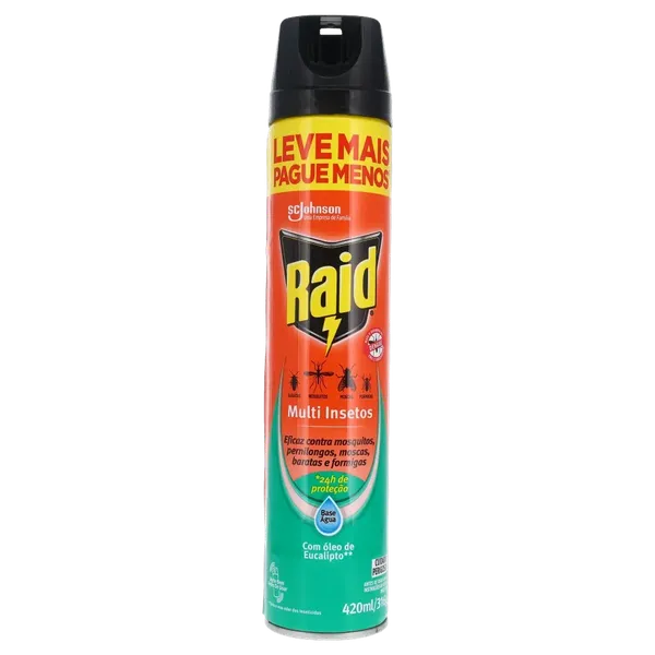 Inseticida Aerossol Raid 420ml - Tipos - Leve Mais, Pague Menos