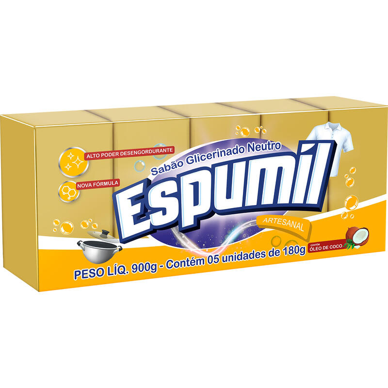 Sabão em Pedaço Espumil Neutro 5x180g