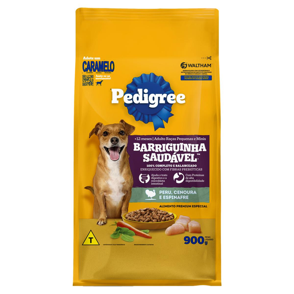 Alimento de Cão PEDIGREE Barriguinha Saudável Peru,Cenoura e Espinafre 900g