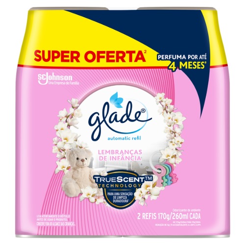 Pack Odorizador de Ambiente Lembranças de Infância Glade Automatic Frasco 2 Unidades 260ml