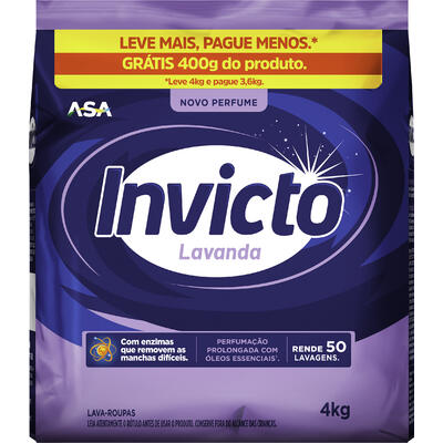 Lava Roupas em Pó Invicto Lavanda 4kg