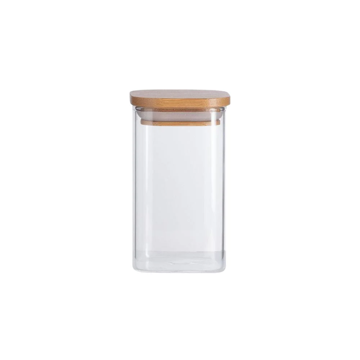 Pote de Mantimentos Quadrado Flat 250ml Tampa Bambu OIKOS COZ01781NAT