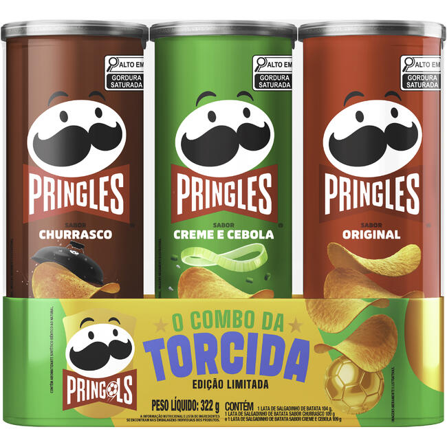 Salgadinho Batata Pringles Tripack com 322g