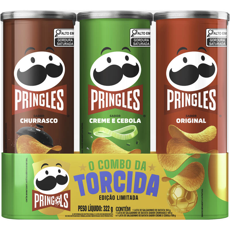 Salgadinho Batata Pringles Tripack com 322g