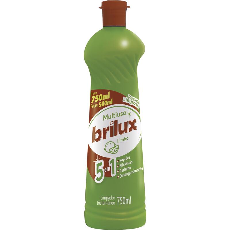 Limpador Multiuso Brilux Limão Leve 750ml Pague 500ml