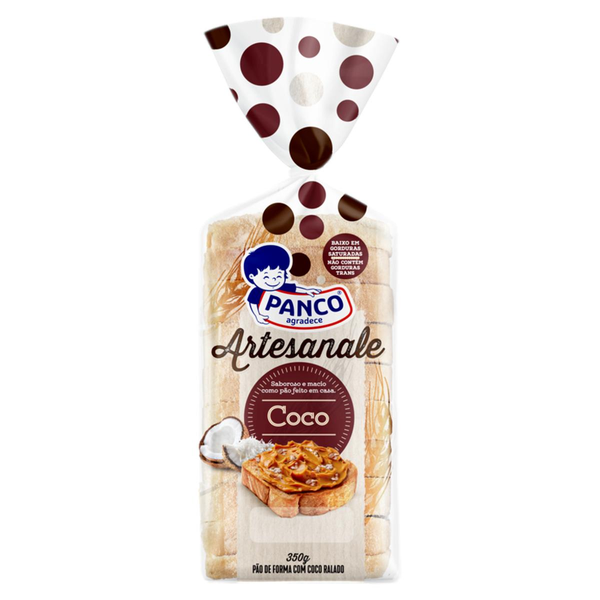 Pão de Forma Coco Panco Artesanale Pacote 350g