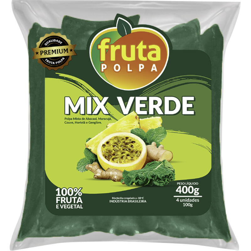 Polpa Fruta Polpa Congelada Mix Verde 400g