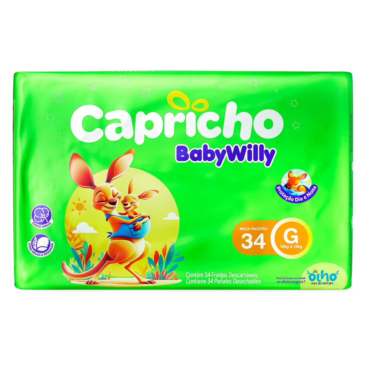 Fralda Capricho Baby Willy Mega G 34un