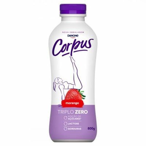 Iogurte CORPUS Triplo Zero Morango Zero Lactose 800g