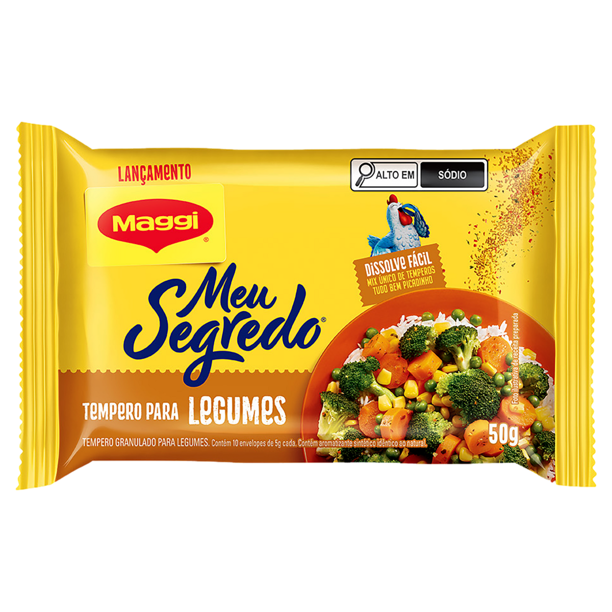 Tempero Granulado para Legumes Maggi Meu Segredo Pacote 50g 10 Unidades