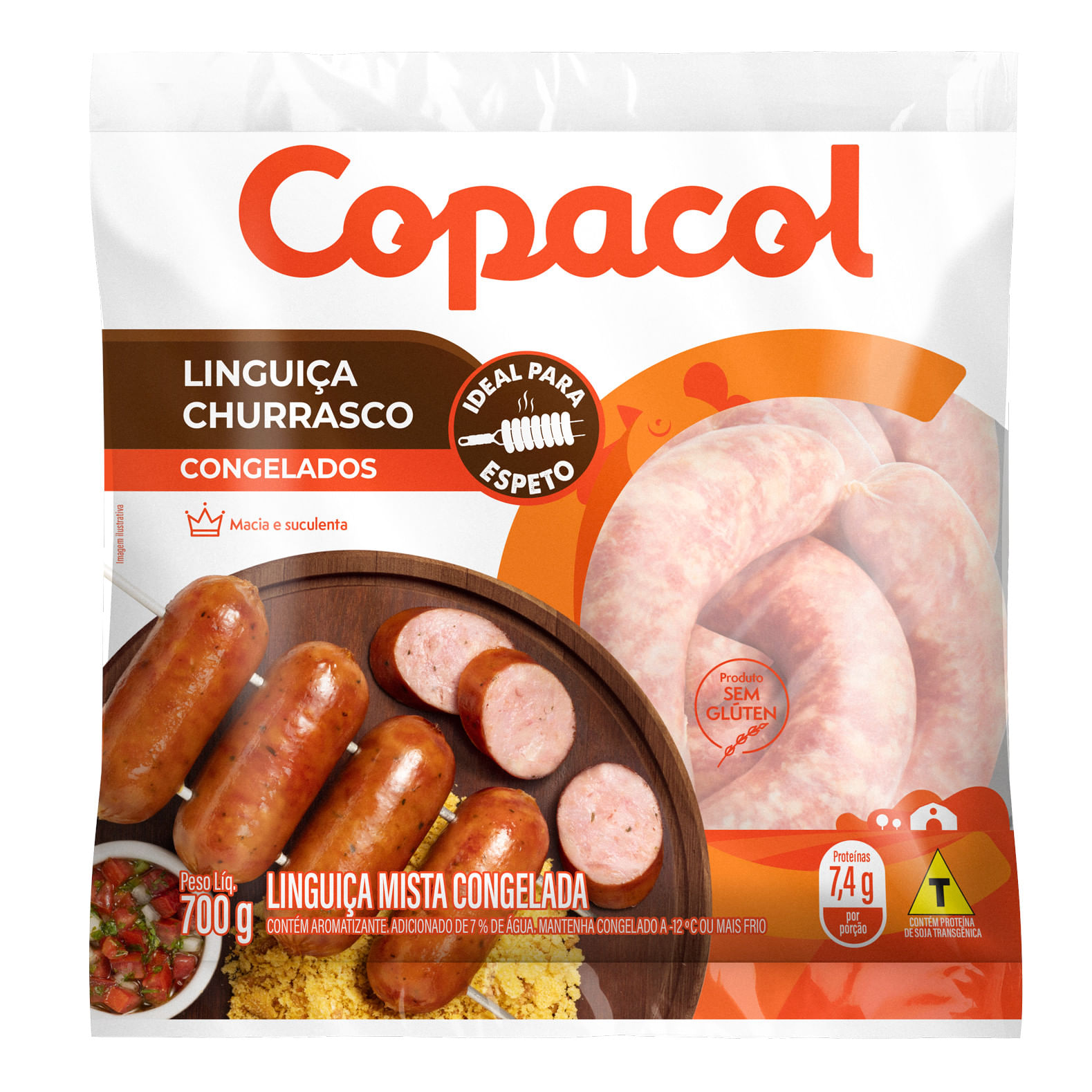 Linguiça COPACOL Churrasco Congelada 700g