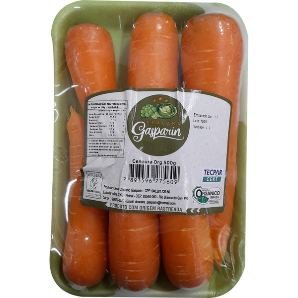 Cenoura Gasparin 500g - Orgânica