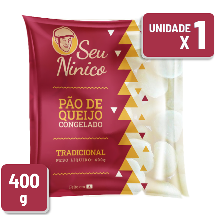 Pão de Queijo Congelado Seu Ninico Tradicional Pacote 400g