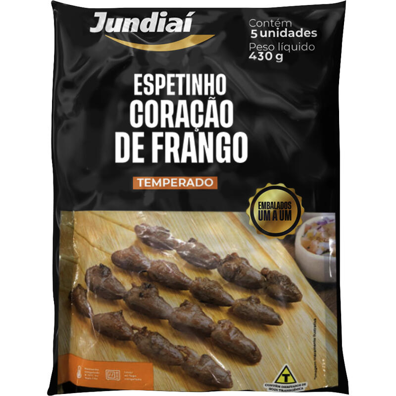 Espetinho de Coração de Frango Jundiaí Cong 430g