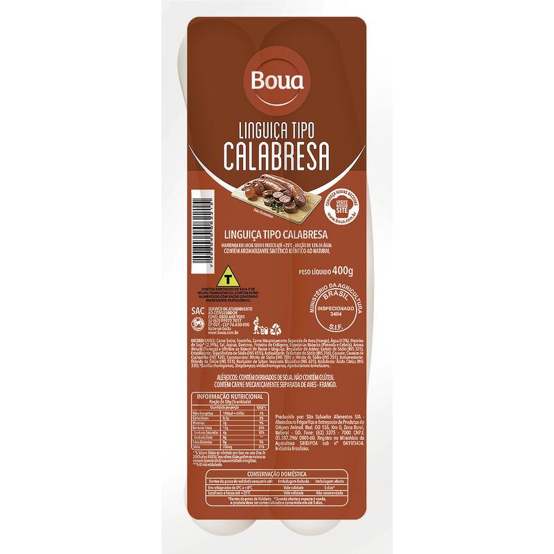 Linguiça Tipo Calabresa Boua 400g