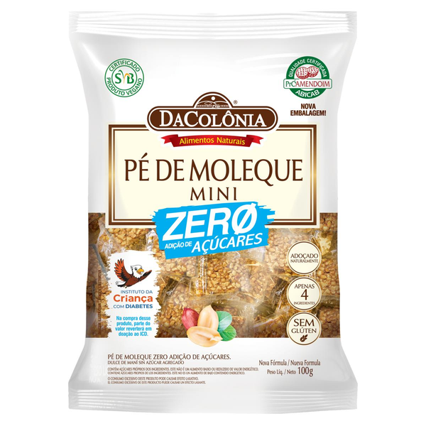 Pé de Moleque Da Colônia Zero Açúcar 100g