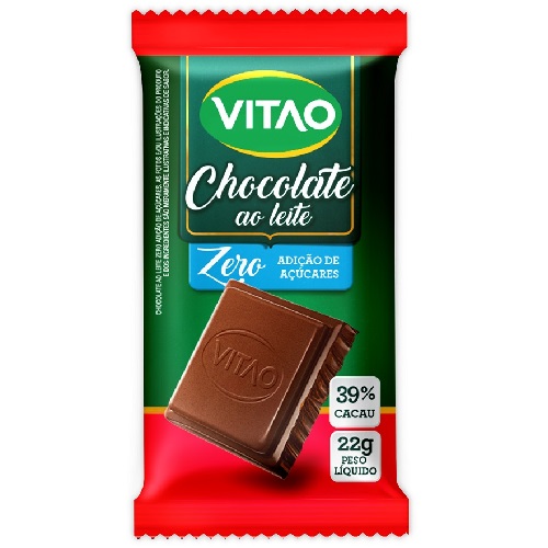 Chocolate ao Leite Vitao Zero Açúcar 22g
