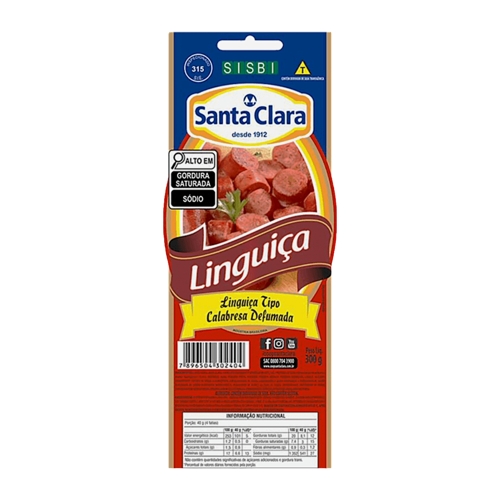 Linguiça Calabresa Santa Clara Defumada 300g