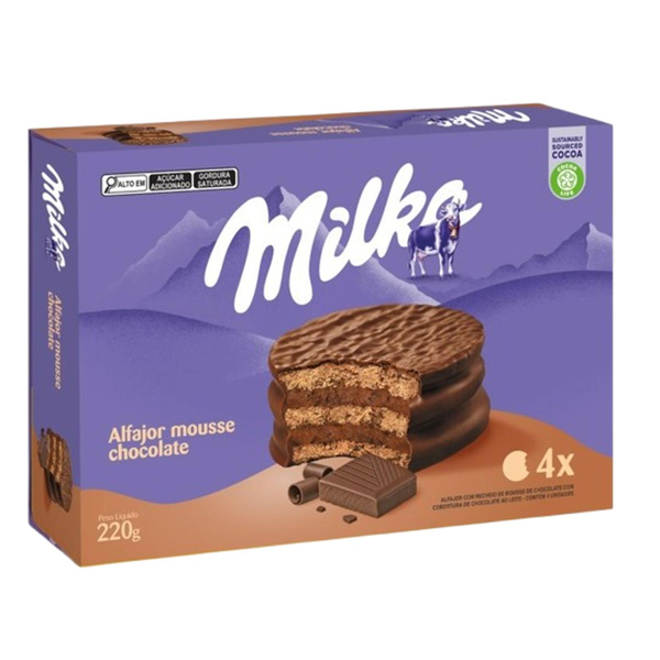 Alfajor Milka 220g - Mousse - Ao Leite