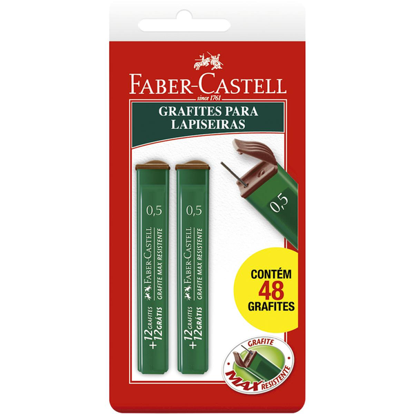 Grafite Polymer Faber-Castell Tam. 0,5mm - Com 2 Unidades