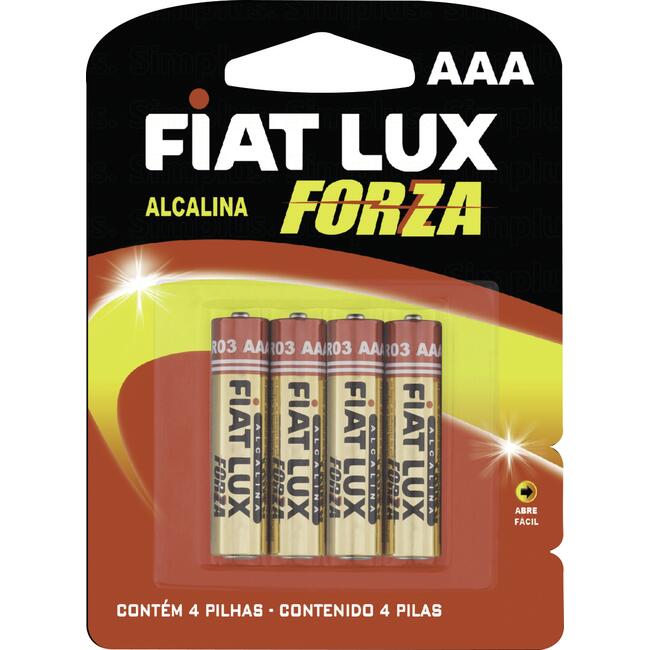 Pilha Alcalina Fiat Lux Forza AAA 4 un