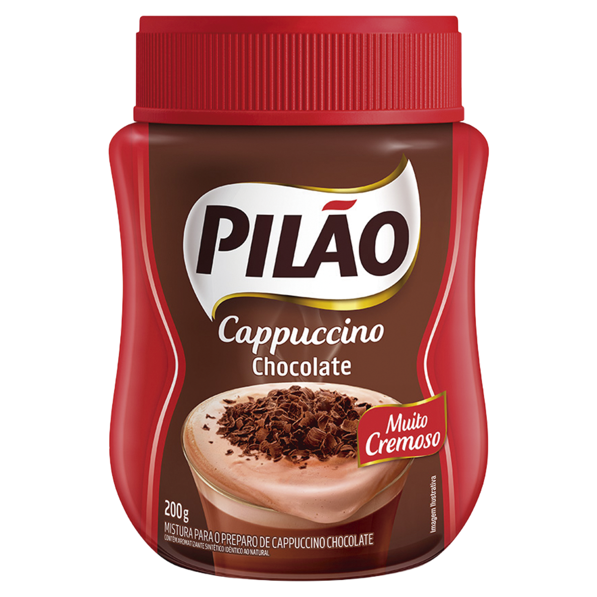 Cappuccino Solúvel Chocolate Pilão Pote 200g
