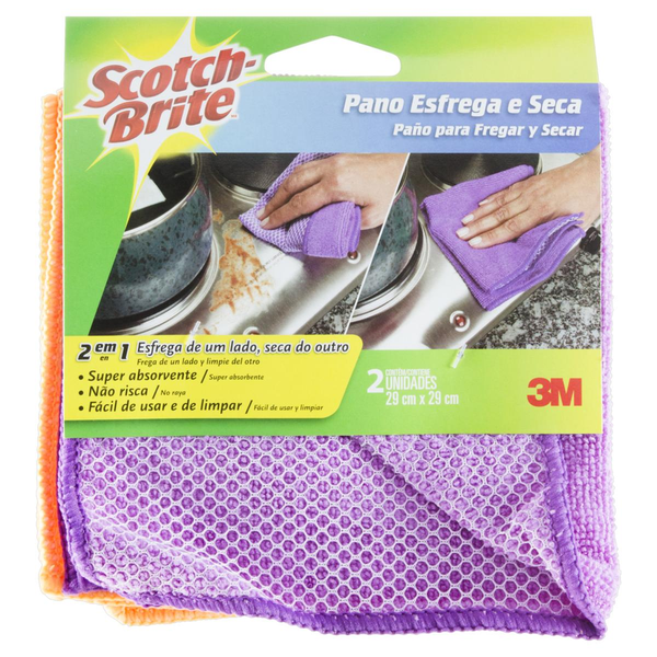 Pano Multiuso Scotch-Brite Esfrega e Seca 2 Unidades