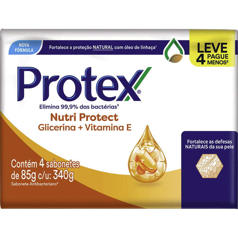 Sabonete em barra Protex Nutri Protect Vitamina E 4un 85g