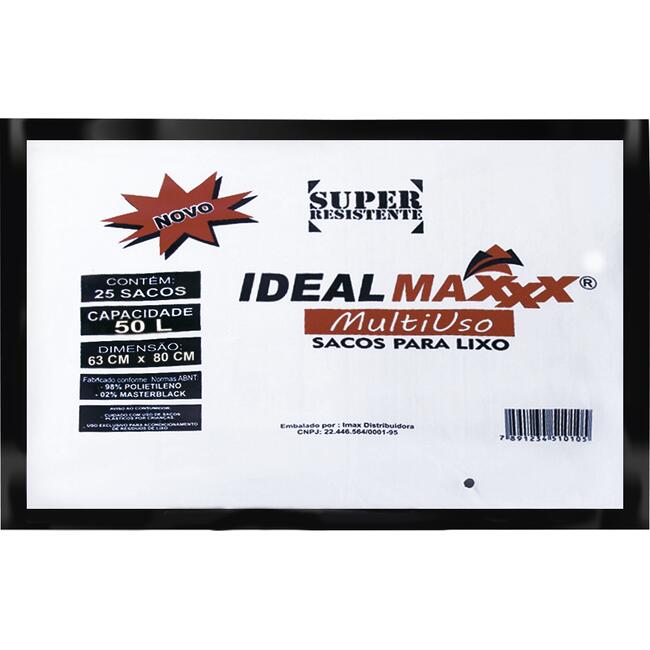 Saco para Lixo Ideal Maxxx Multiuso - 50L 25 un