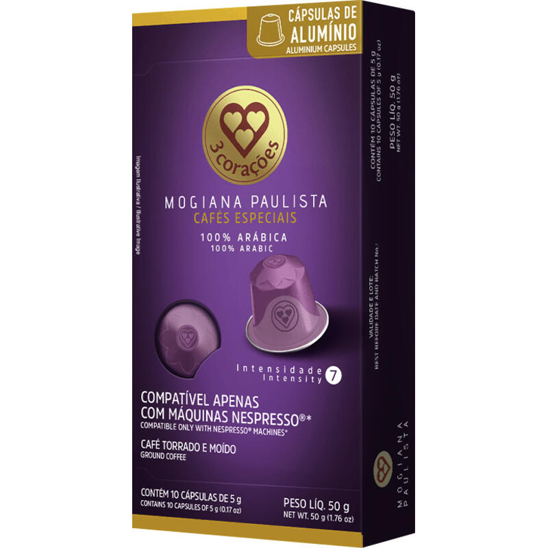 Café em Cápsulas 3 Corações Mogiana Paulista 10x5g