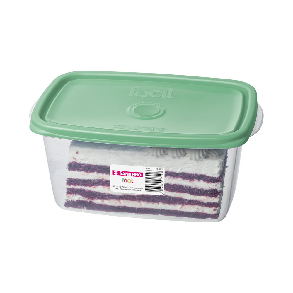 Pote Retângulo Plástico Sanremo 1,4L