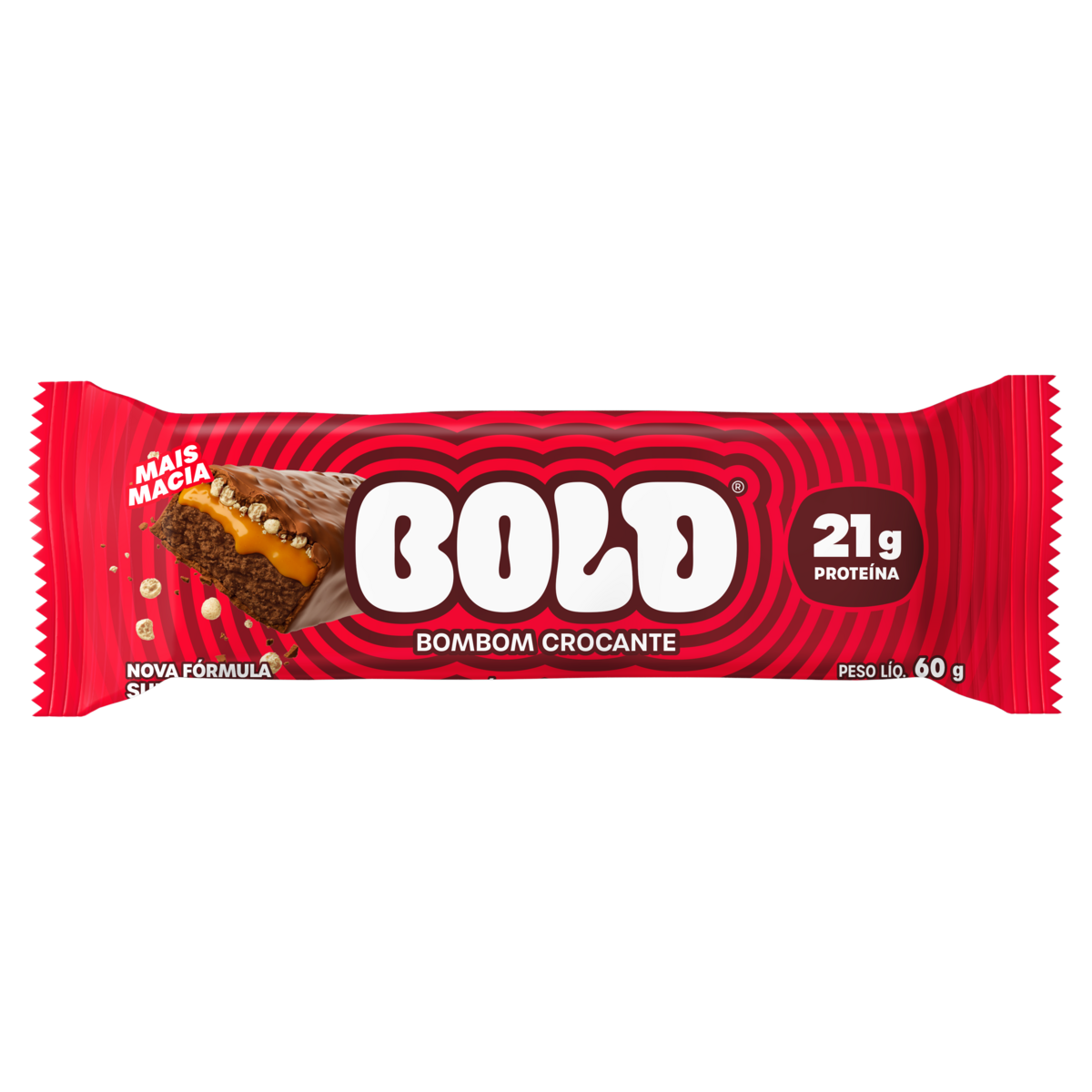 Barra de Proteína Bombom Crocante Bold Pacote 60g