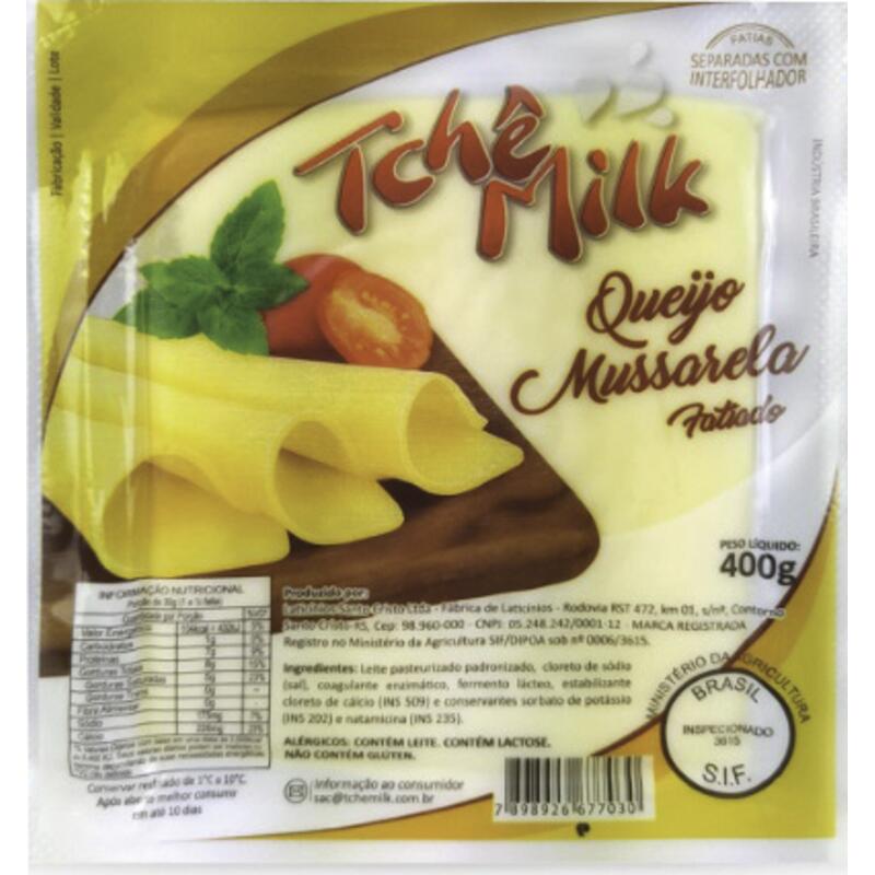 Queijo Mussarela Tchê Milk Fatiado 400g