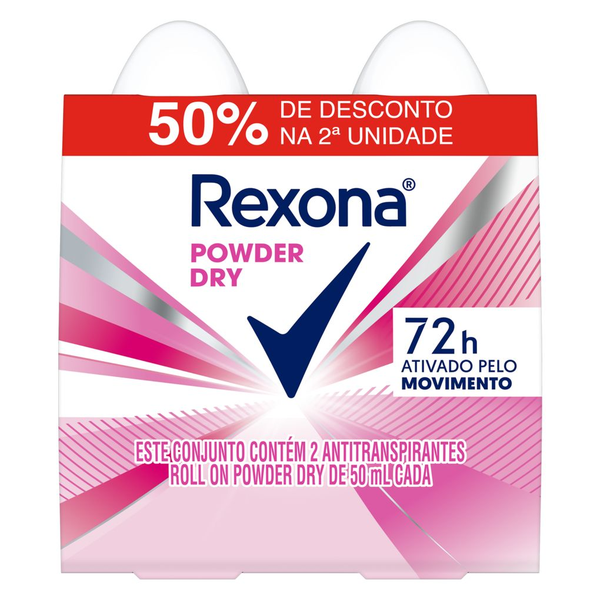 Conjunto Desodorante Roll-on Rexona Com 2 Unidades de 50ml cada