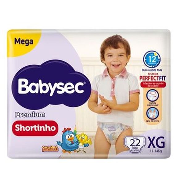 Fralda Descartável Shortinho Babysec Premium XG Megapacote 22 Unidades