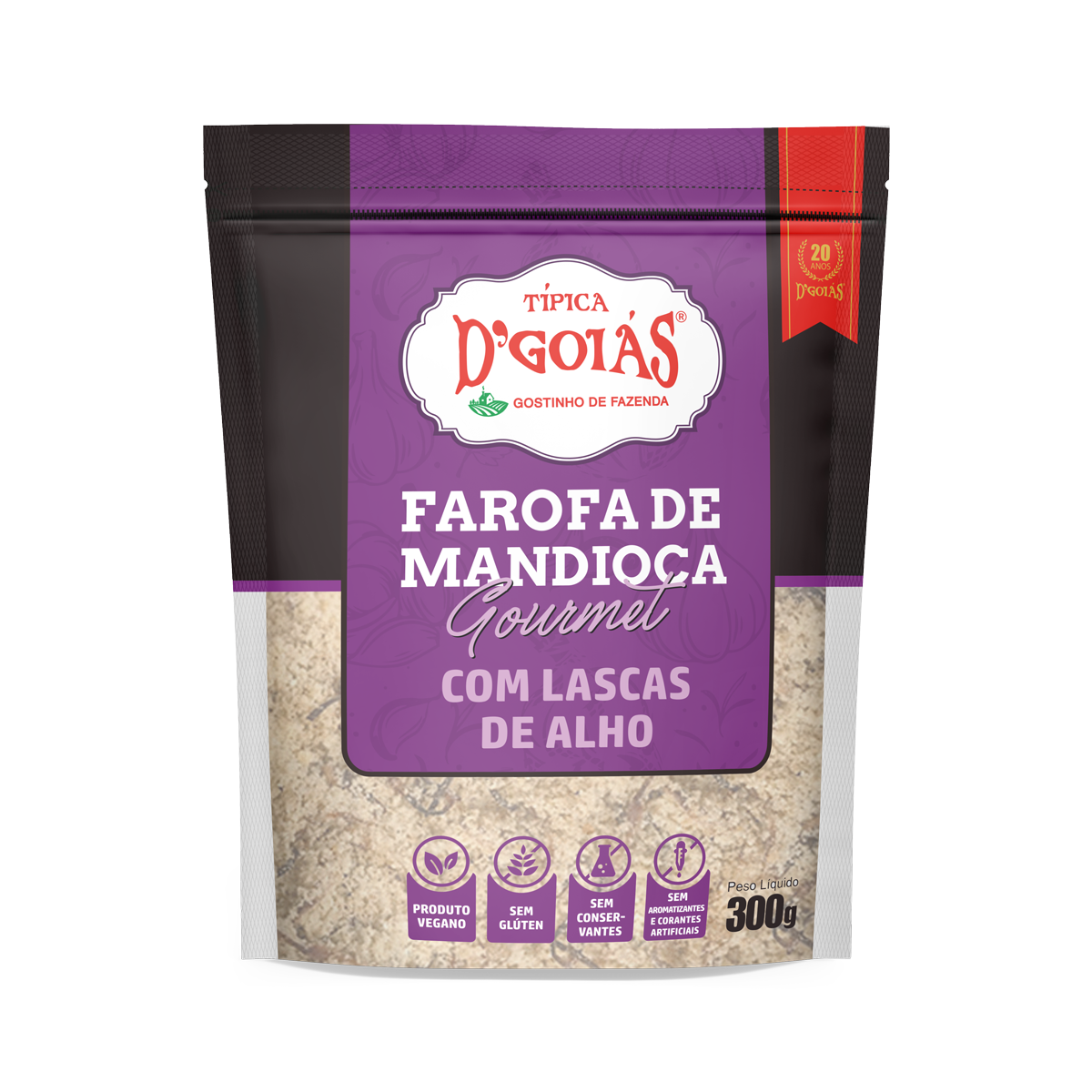 Farofa De Mandioca Lascas De Alho 300g