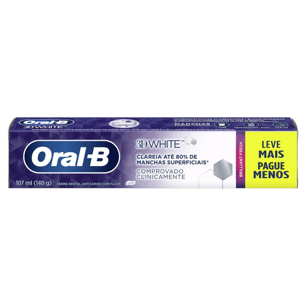Creme Dental Oral-B 3D White Brilliant Fresh Caixa 140g Leve Mais Pague Menos