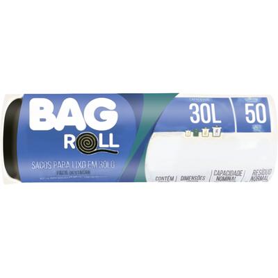 Saco para Lixo Santa Maria Bag Roll 30L Preto 50un