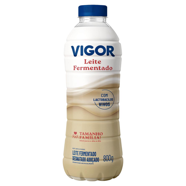 Leite Fermentado Desnatado Minions Vigor Garrafa 800g Tamanho Família