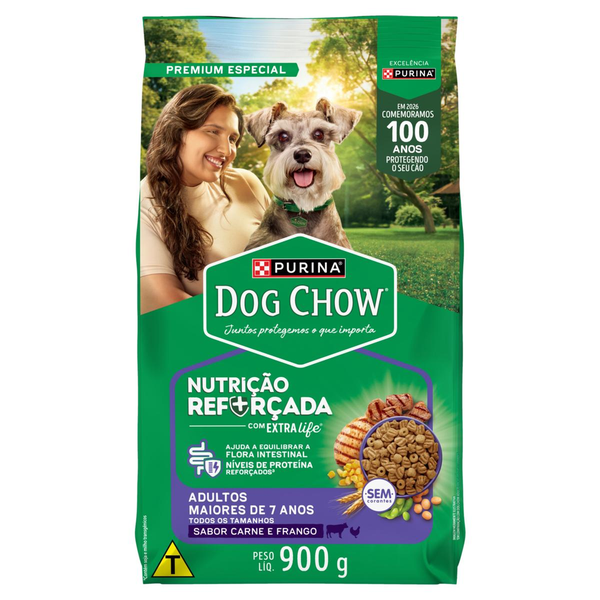 Ração DOG CHOW para Cães Carne e Frango 900g