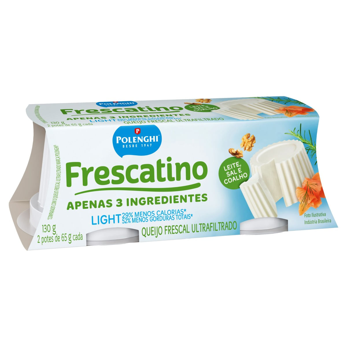 Queijo Minas Frescal FRESCATINO Light com 2 Unidaes 130g
