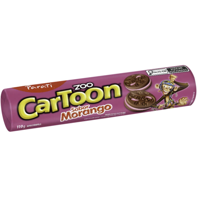 Biscoito Recheado Zoo Cartoon Morango 110g